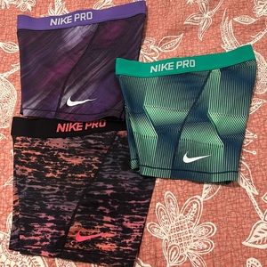 Bundle of Nike Pro Spandex Shorts